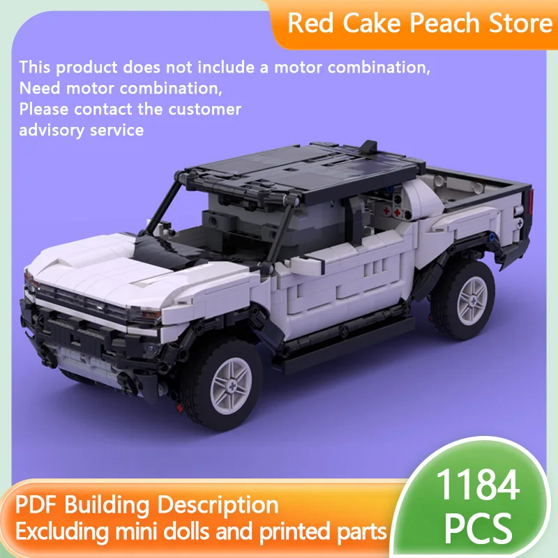 

Модель городской автомобиль MOC, строительные кирпичи, электрический внедорожный пикап, модульная технология, детские праздничные подарки, сборка игрушек, костюм