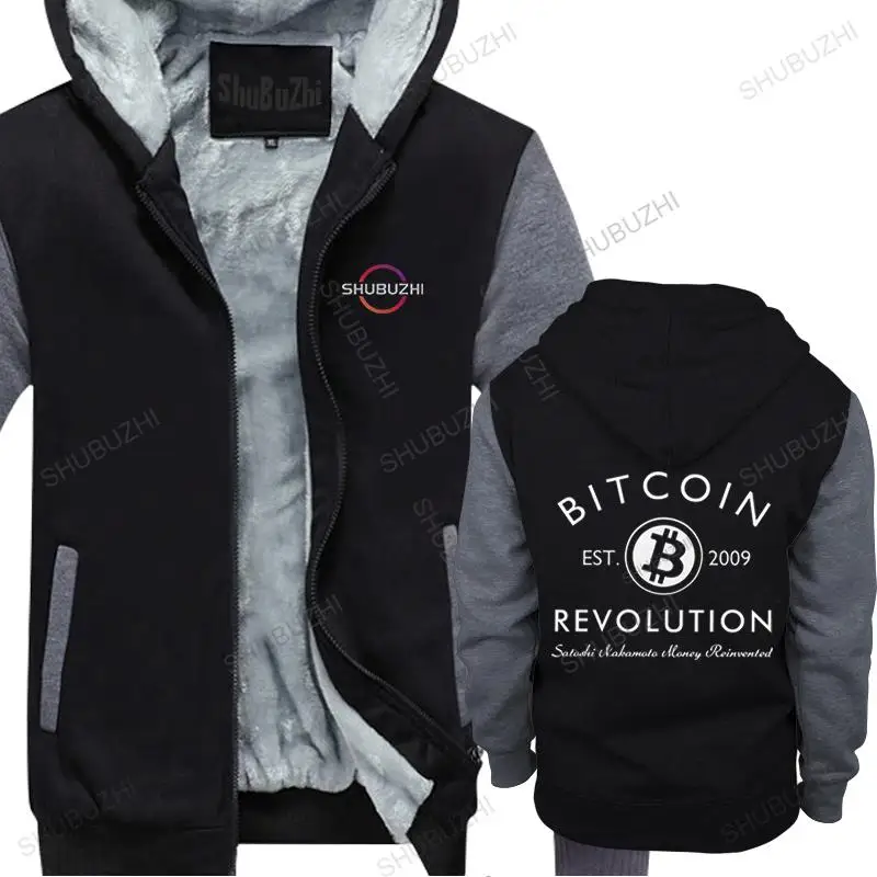 

new Bitcoin Revolution Mens Soft Cotton BTC thick hoodies Cryptocurrency Blockchain Geek fall winter Clothing European size