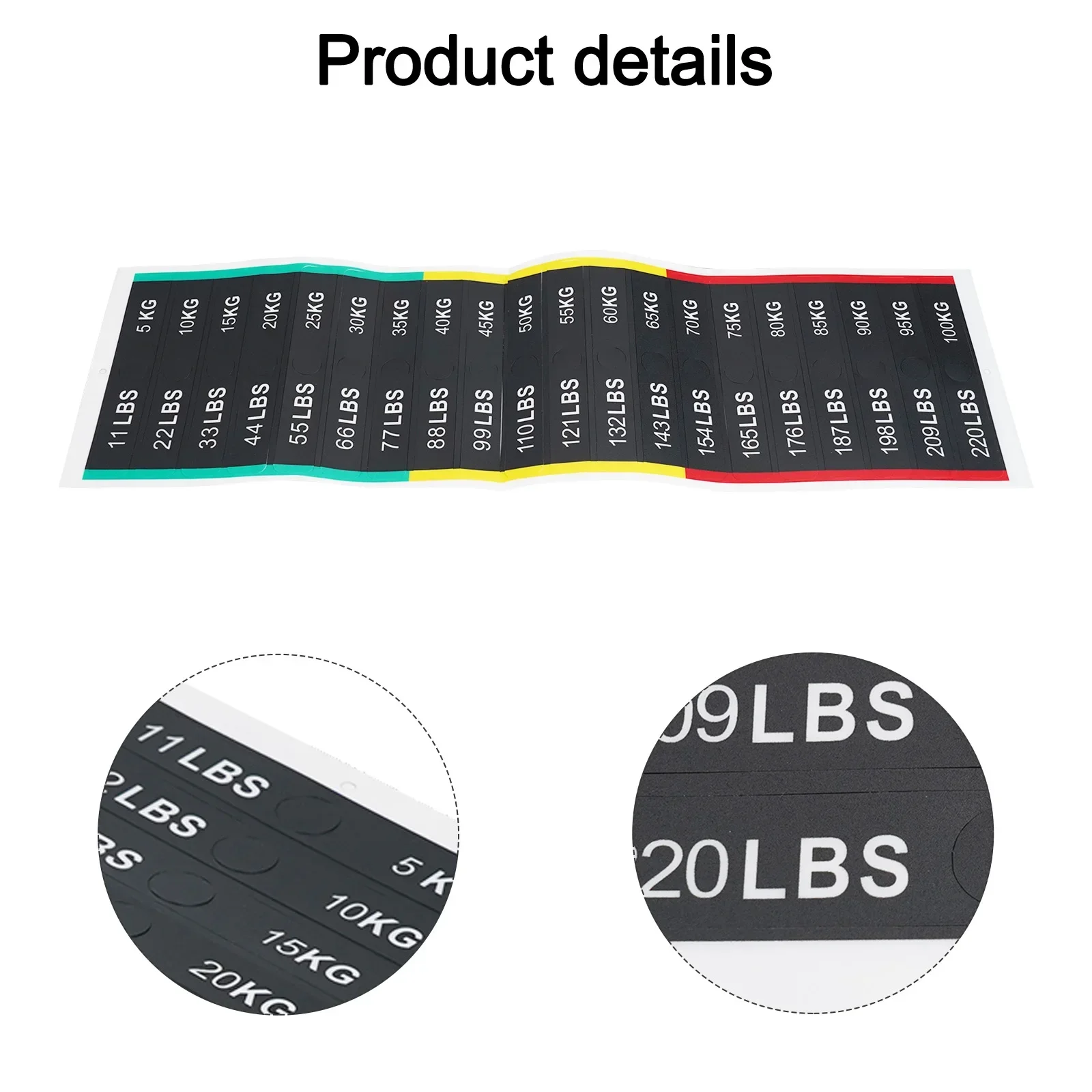 Fitness Equipment Weight Stickers Gym Weight Stack Labels Number Stickers PP 119*18mm Fitness Tool Accessories