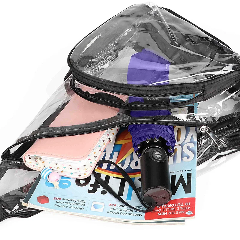 Casual Clear Chest Bag Women Men Waterproof Transparent PVC Crossbody Travel Pouch Outdoor Sports Phone Sling Shoulder Bag XA578