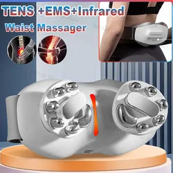 Electric Waist Massage Machine EMS Heating Infrared Physiotherapy Low Frequency Massage Belt Lumbar Back Massage Muscle Relax