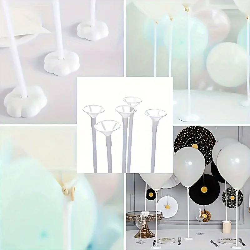 10 szt. Zestaw uchwytów na balony na stół kwiat śliwy podstawa na balony stołek pływający wesele miejsce imprezy atmosfera aranżacja — zdjęcie 5