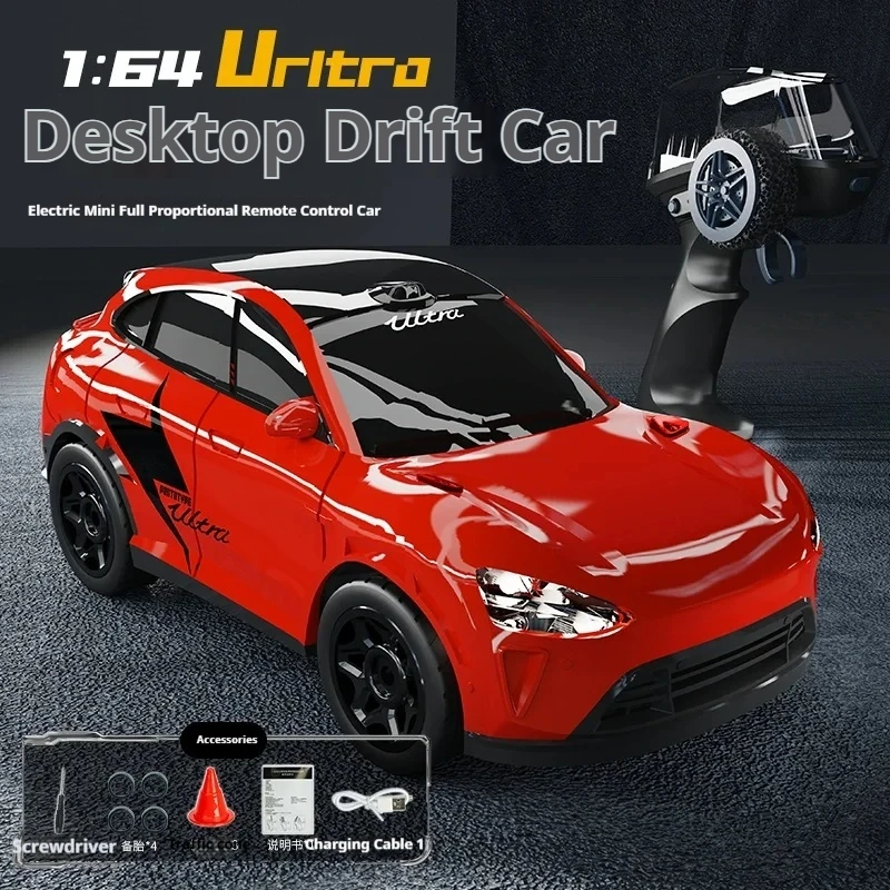 1/64 mini RC Cars, full-scale four-wheel drive, high-speed desktop drift car, pocket car, racing car, toy, dual-tire switch