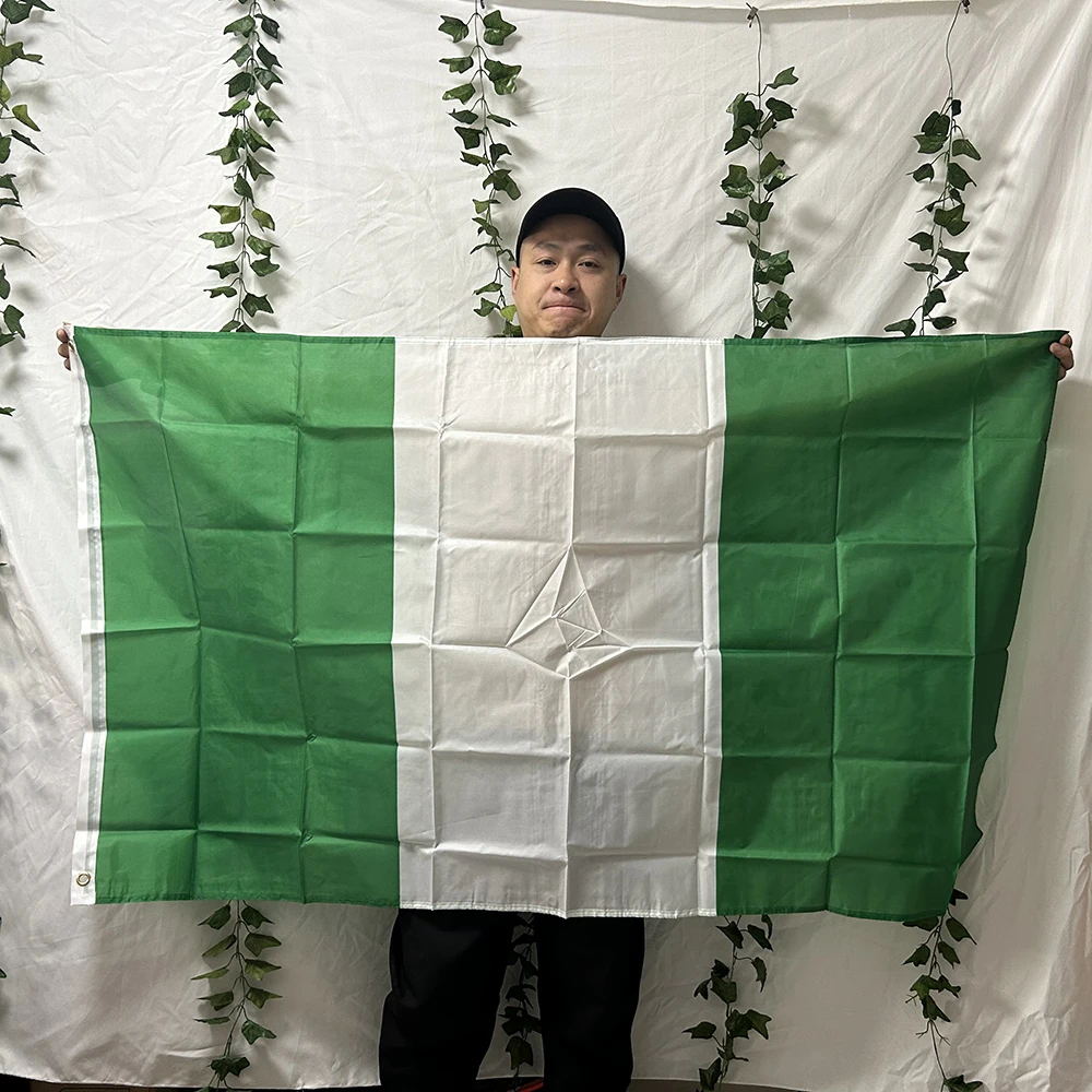 （TIKI FLAG）Nigeria Flag 3x5fts  90x150cm polyester Green White NGA NG Nigeria National Flag for hanging banner decoration