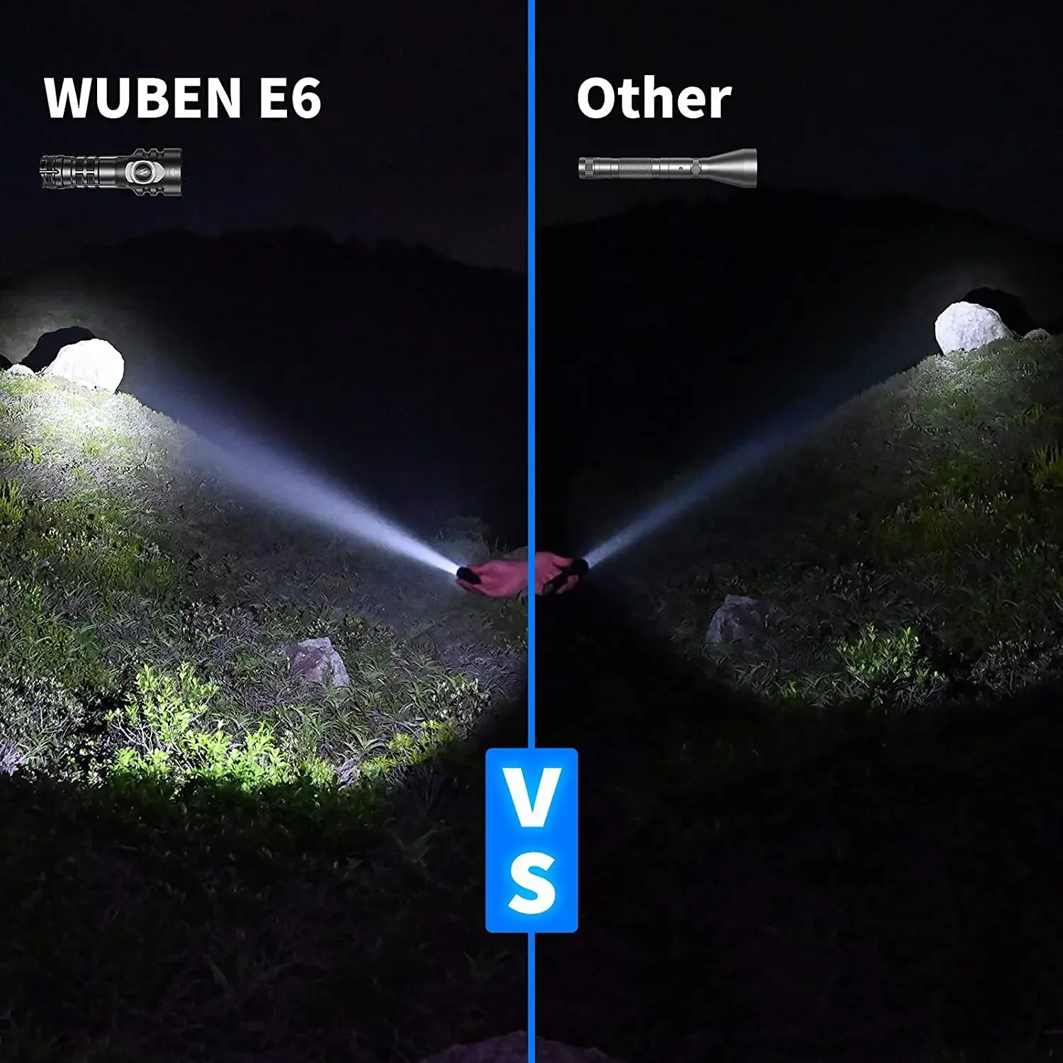 WUBEN E6 Compact EDC Flashlight USB Rechargeable 900Lumens Include Battery