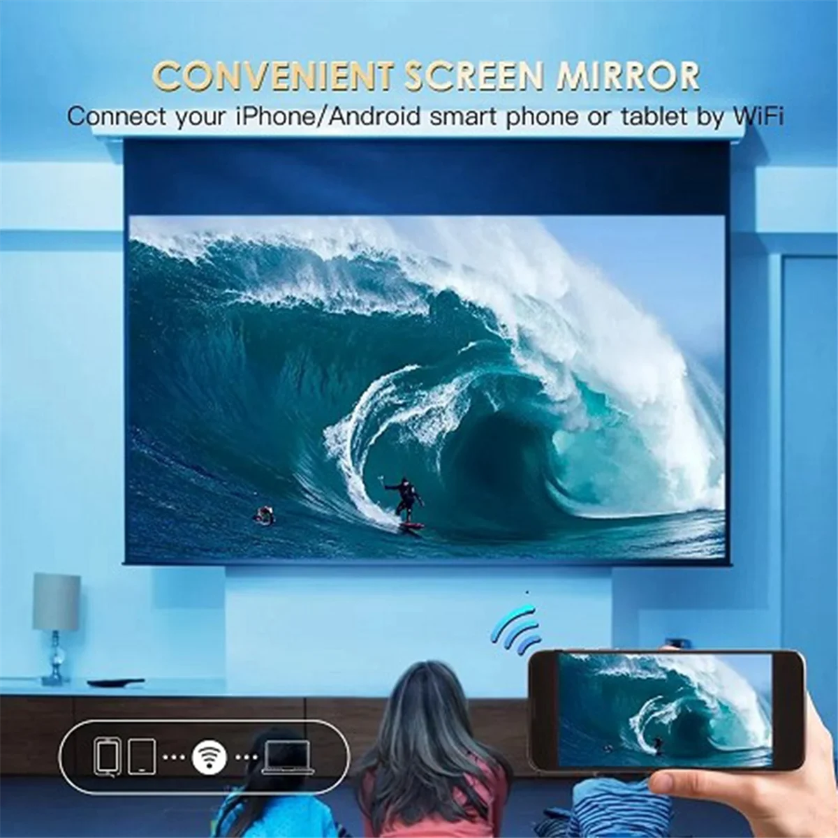 

S30MAX Android Wifi 4K Smart Projector with WiFi Bluetooth Pocket 4K 9500L Android 10.0 Projector with EU Plug Black