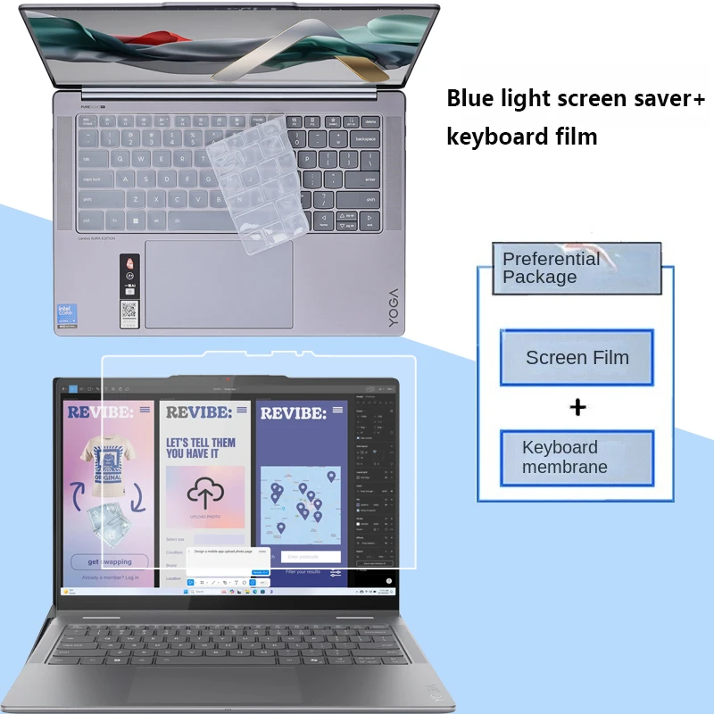 For Lenovo Yoga Slim 7i Aura Edition Keyboard Film 14-inch Yoga Slim 7 14ILL10 14AKP10 Screen Protective Film Anti-privacy Film