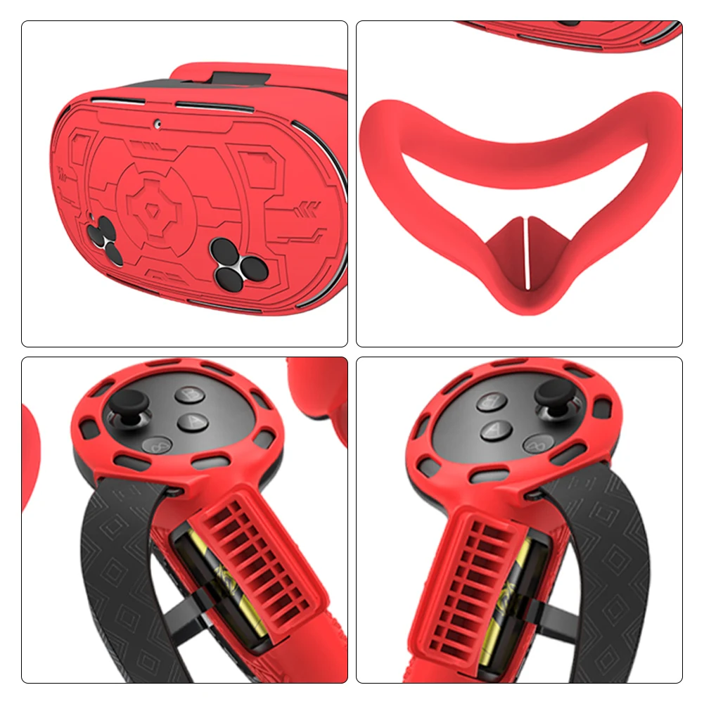 7 قطعة VR اكسسوارات الغطاء الواقي المضادة للسقوط ل ميتا كويست 3S سماعات VR اكسسوارات مجموعة للصدمات VR قذيفة غطاء غطاء للعدسات