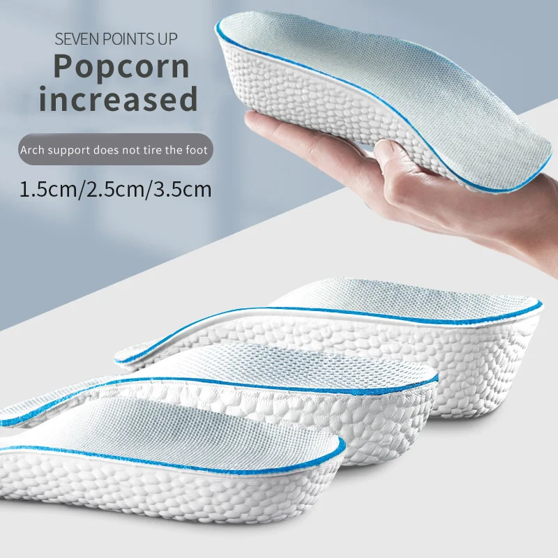 Arch Support Increase Height Insoles Light Weight Soft Elastic Lift for Men Women Shoes Pads 1.5CM 2.5CM 3.5CM Heighten Lift image 2