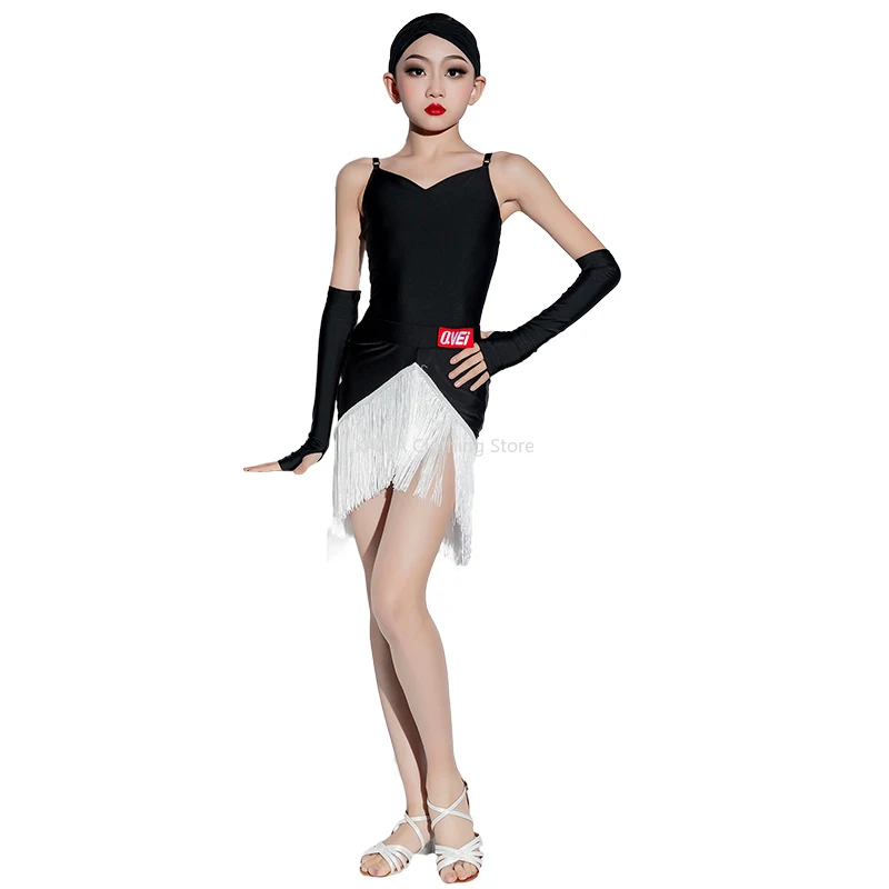 Frędzle dziecięce Samba Tango latynoska sukienka taneczna dziewczęca Cha Cha Rumba ubrania do tańca dzieci frędzle konkurs sukienki balowe