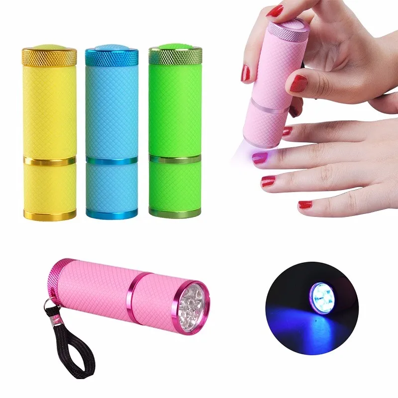 Biutee Tia UV Đèn Mini 9 LED UV Gel Dính Keo Chữa Đèn Ánh Sáng Cầm Tay Máy Sấy Móng Tay UV Đèn Pin dụng Cụ Bấm Móng Tay