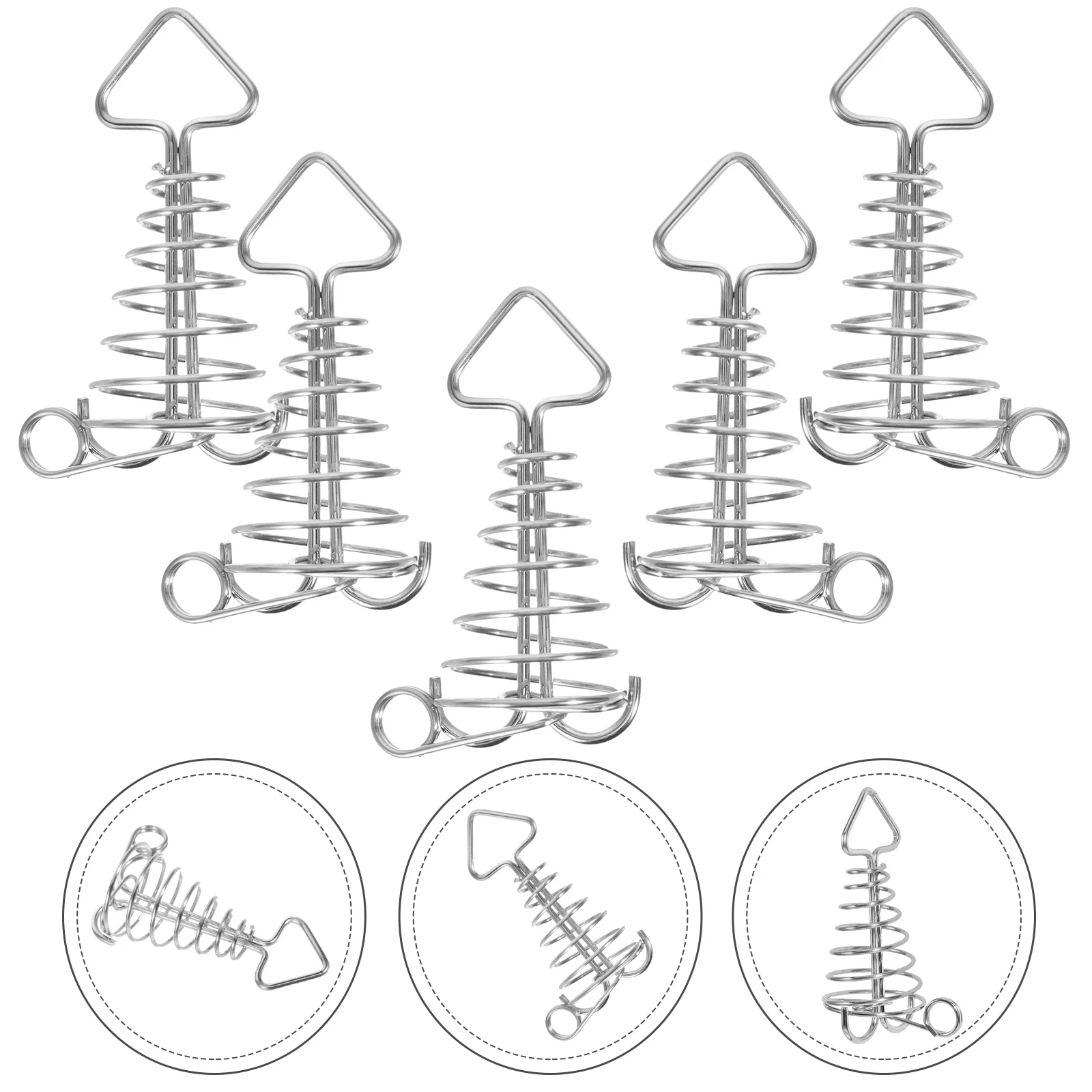 

Tent Hooks Fishbone Ground Pegs Spring Buckles Deck Practical Camping Accessories
