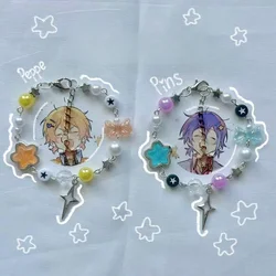 Handmade coquette Elegant Anime Peppe and Pins Bracelet / Phone charms / Handmade Y2k / couple barcelet