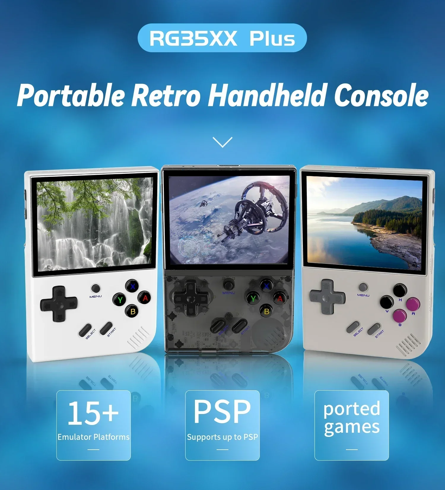 ANBERNIC RG35XX PLUS Handheld Game Console Linux System 3.5'' IPS Screen Streaming HDMI Output Retro Portable Video Player Gifts