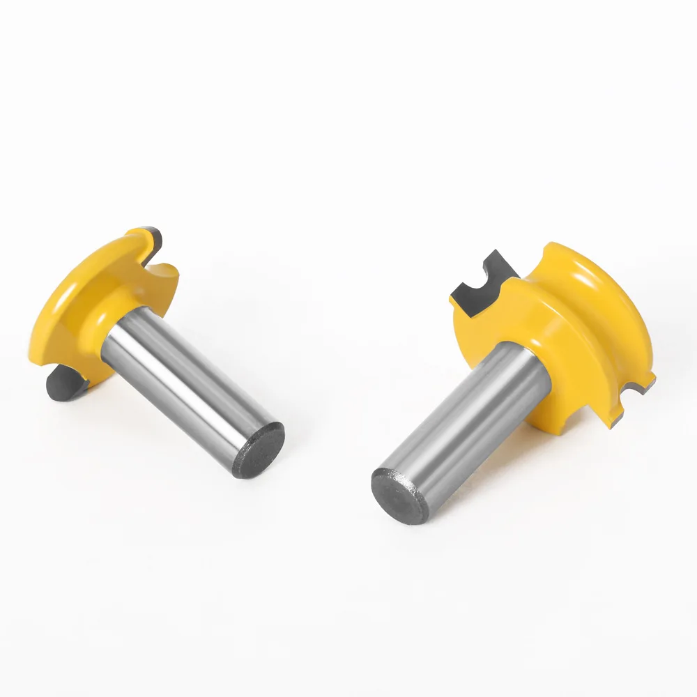 2-Piece Router Bit Set 1/4 Shank, Round T-Slot Cutter for Floorboard Panel Wood Joinery Woodworking Tool
