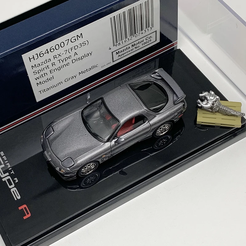 Hobby Japan 1:64 Mazda RX-7 Spirit R TYPE A, Coche de Aleación Fundida a Presión, Modelo de Coche en Miniatura a Escala para Colección