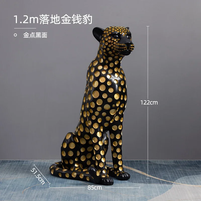 A  Lucky Leopard Large Floor Ornament High-end Light Luxury Opening Gift Living Room Home Decoration