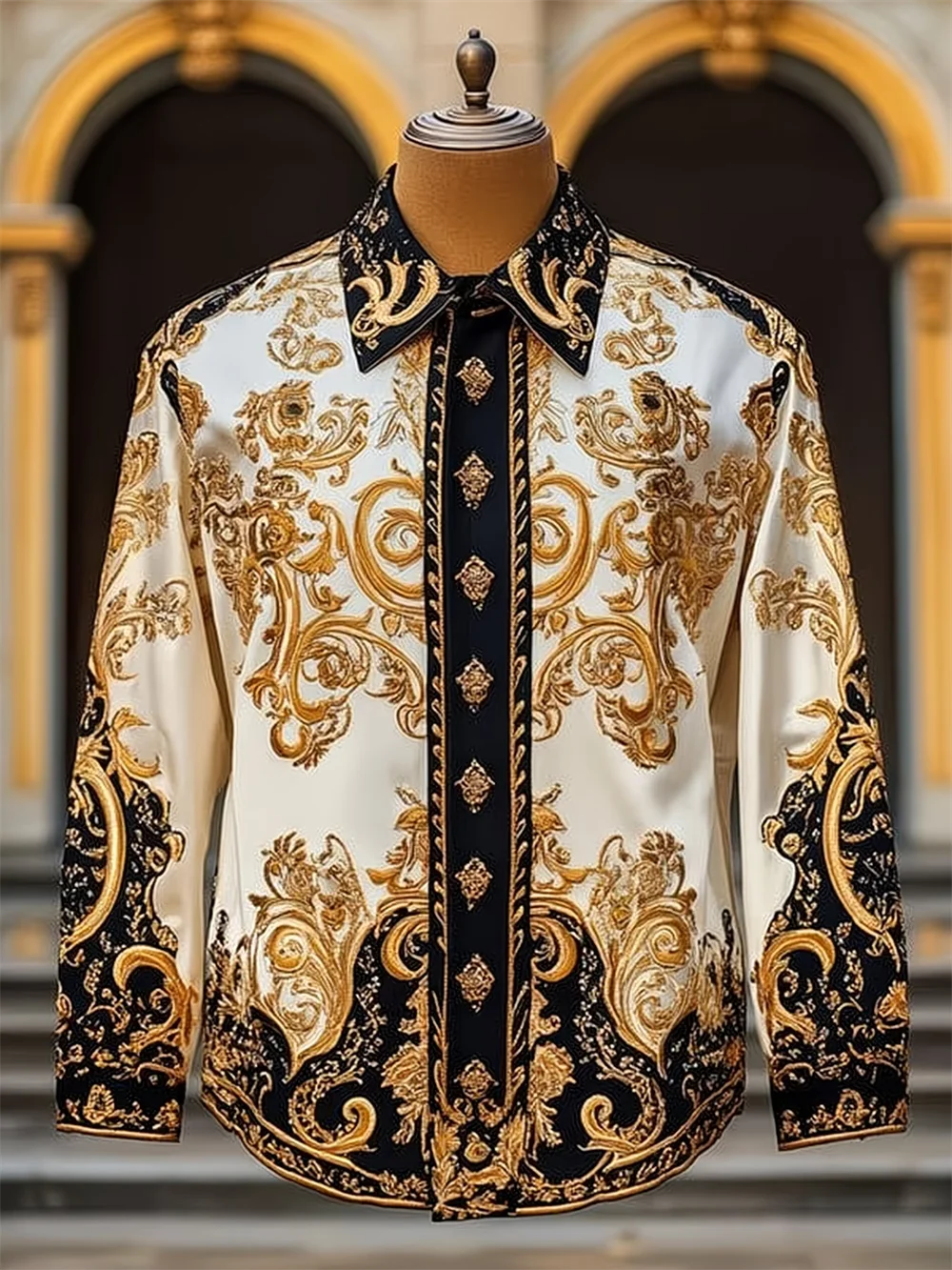 

Новая мужская рубашка с длинными рукавами и 3D-печатью, с высококачественными узорами, повседневный топ с длинными рукавами и воротником.