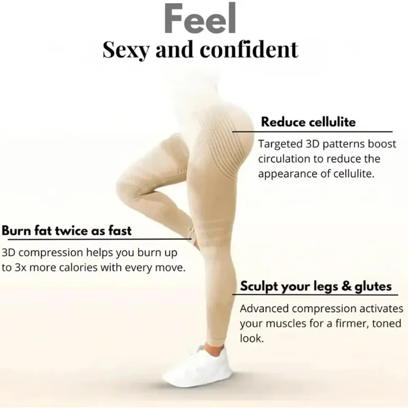 60pc Women's 3D Textured Leggings, High Waist Tummy Control Butt Lifting Workout Pants for Yoga Gym Fitness