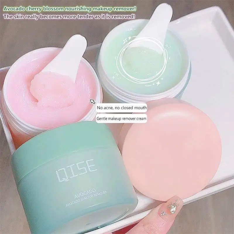 Qise Avocado Cleansing Balm 100g Mild Non-Irritating Makeup Remover Cream Hydrating Nourishing Deep Cleansing for All Skin Types