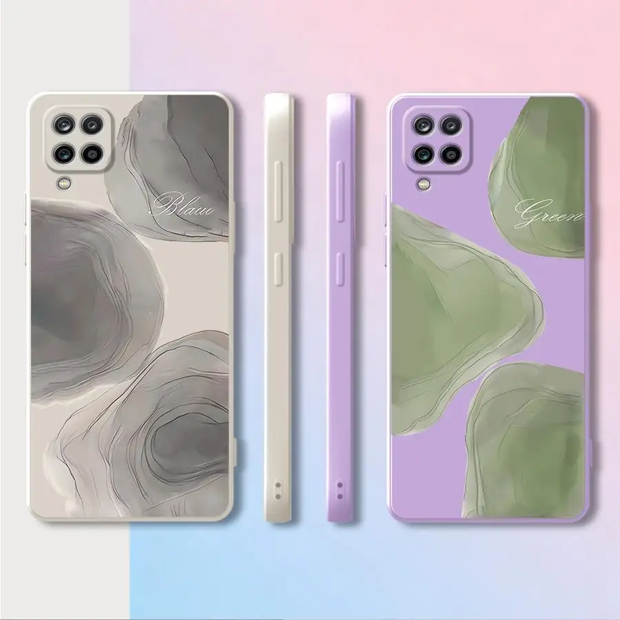 Ink Wash Flower Case for Samsung Galaxy A02s A06 A50 A56 A30s A71 A73 A20s A53 A04 A05 A03 Phone Cover