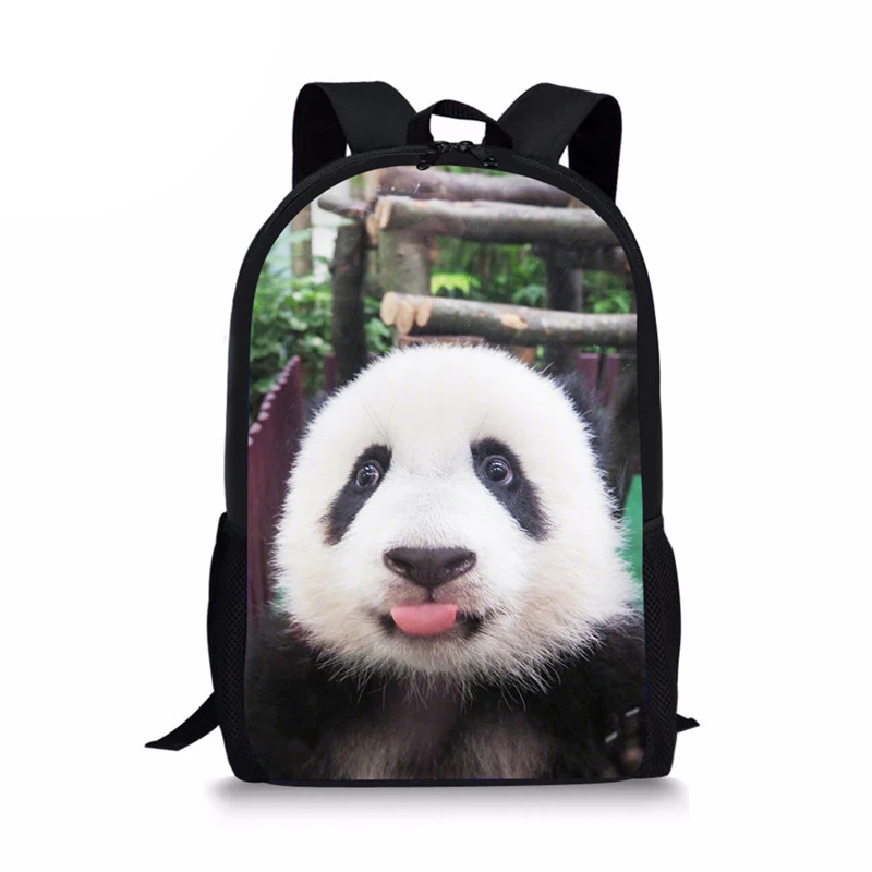 Animals 3D Panda Print Backpack Boys Girls School Bags Primary School Students Backpack Children Travel School Bags 16 Inches