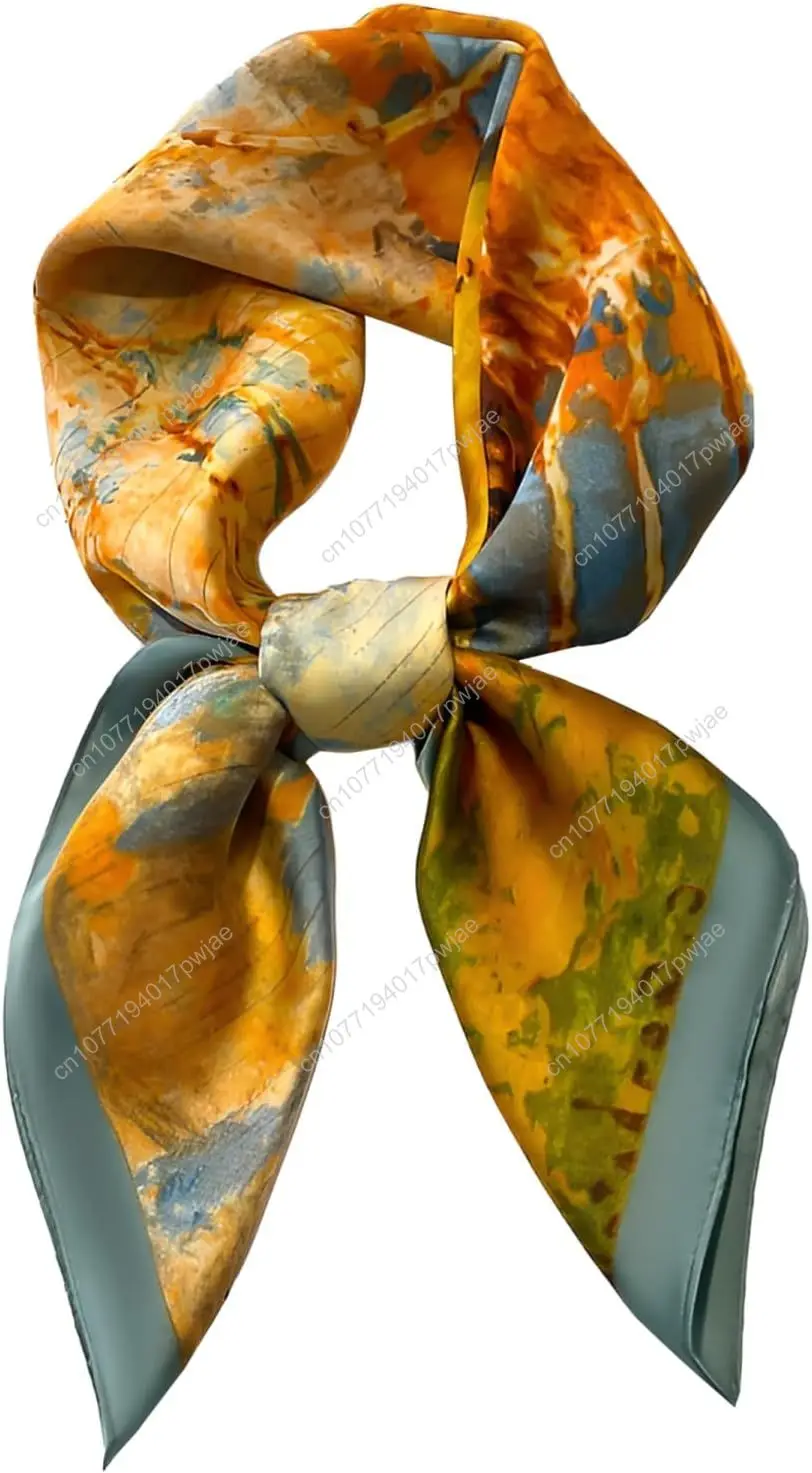 

Head Bandanas Scarf for Women Silk Satin Hair Scarf Lightweight Vintage Fashion Square Neck Scarves Gift