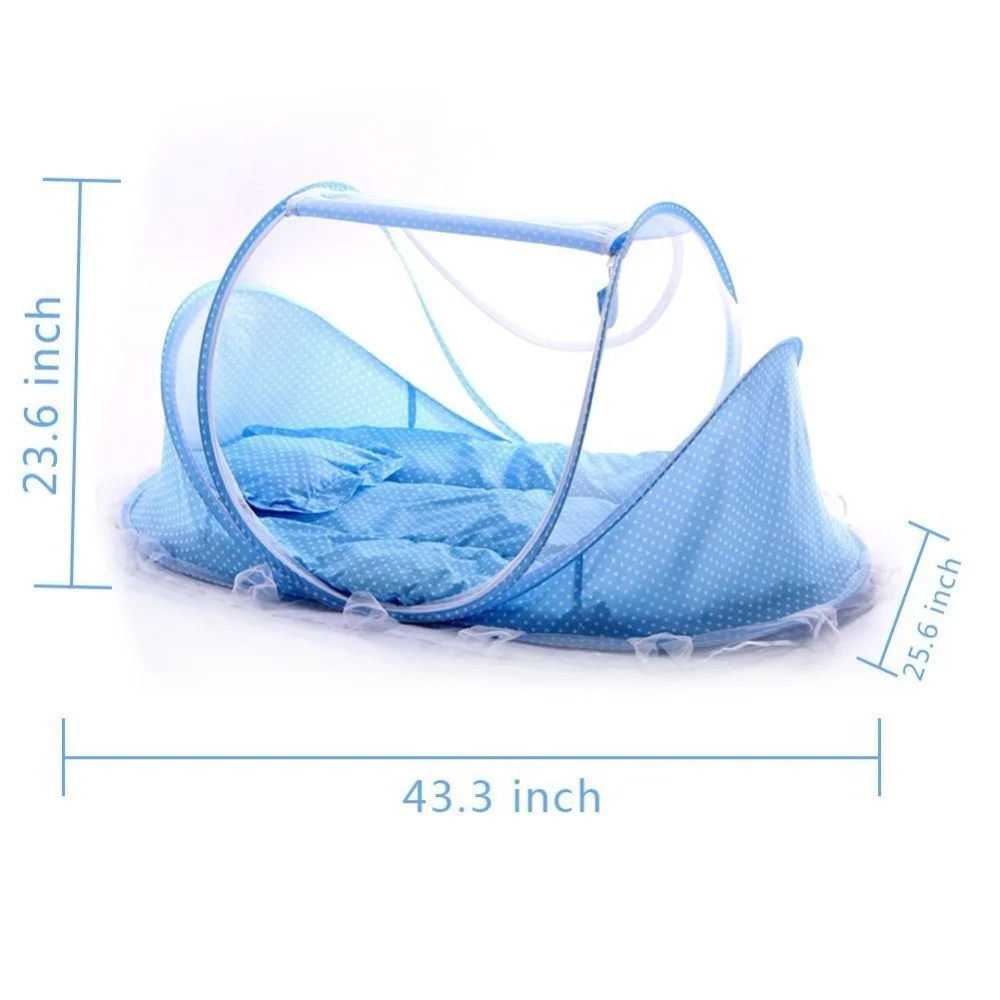 Baby Bedding Crib Netting Folding Baby Mosquito Nets Bed Mattress Pillow Three-piece Suit For 0-3 Years Old Children