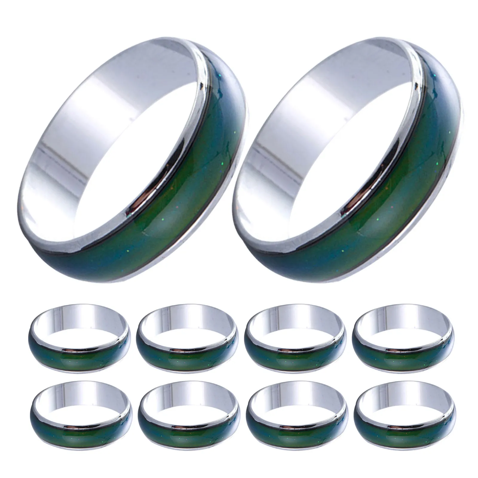 10Pcs Mood Rings Color Changing Temperature Sensitive Birthday Party Favors 16Mm Inner Diameter Mood Rings