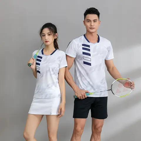 2025 Quick-Dry Badminton Tennis T Shirt Da Uomo Con Scollo A V Sportwear Top Abbigliamento Maschile Palestra Fitness Manica Corta Sport All'aria Aperta Uniforme