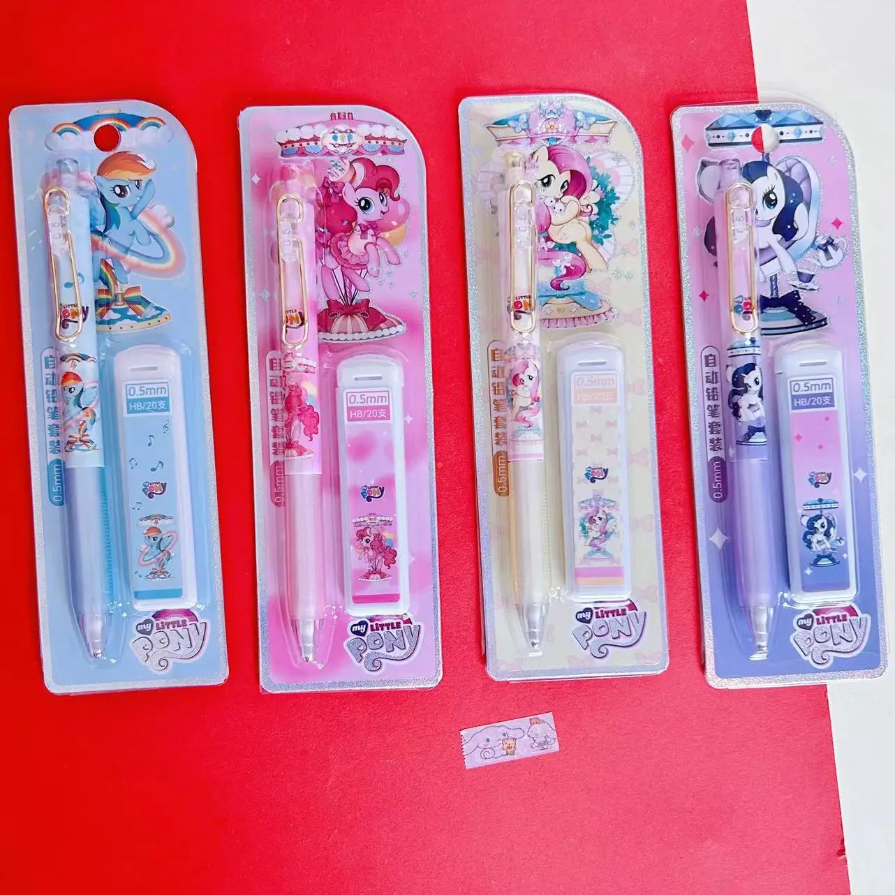 Kawaii My Little Pony Automatic Pencil Set Twilight Sparkle Rarity Cartoon Anime Press The Pencil 0.5 Learning Office Gift Toy