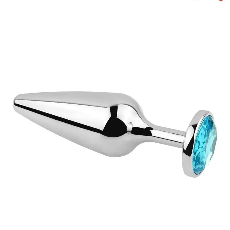 Lake Blue Gem Silver Metal Anal Plug Set by Dream Vibe Anal Trainer Kit Prostate Sex Toy Unisex Couple Backdoor Intimate Gift - view 3