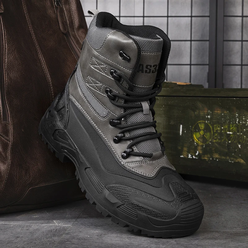 Hot Selling Men\'s Motorcycle Boots, High Top Waterproof And Windproof Riding Shoes, Outdoor Leisure Hiking Boots, Anti Slip Hik