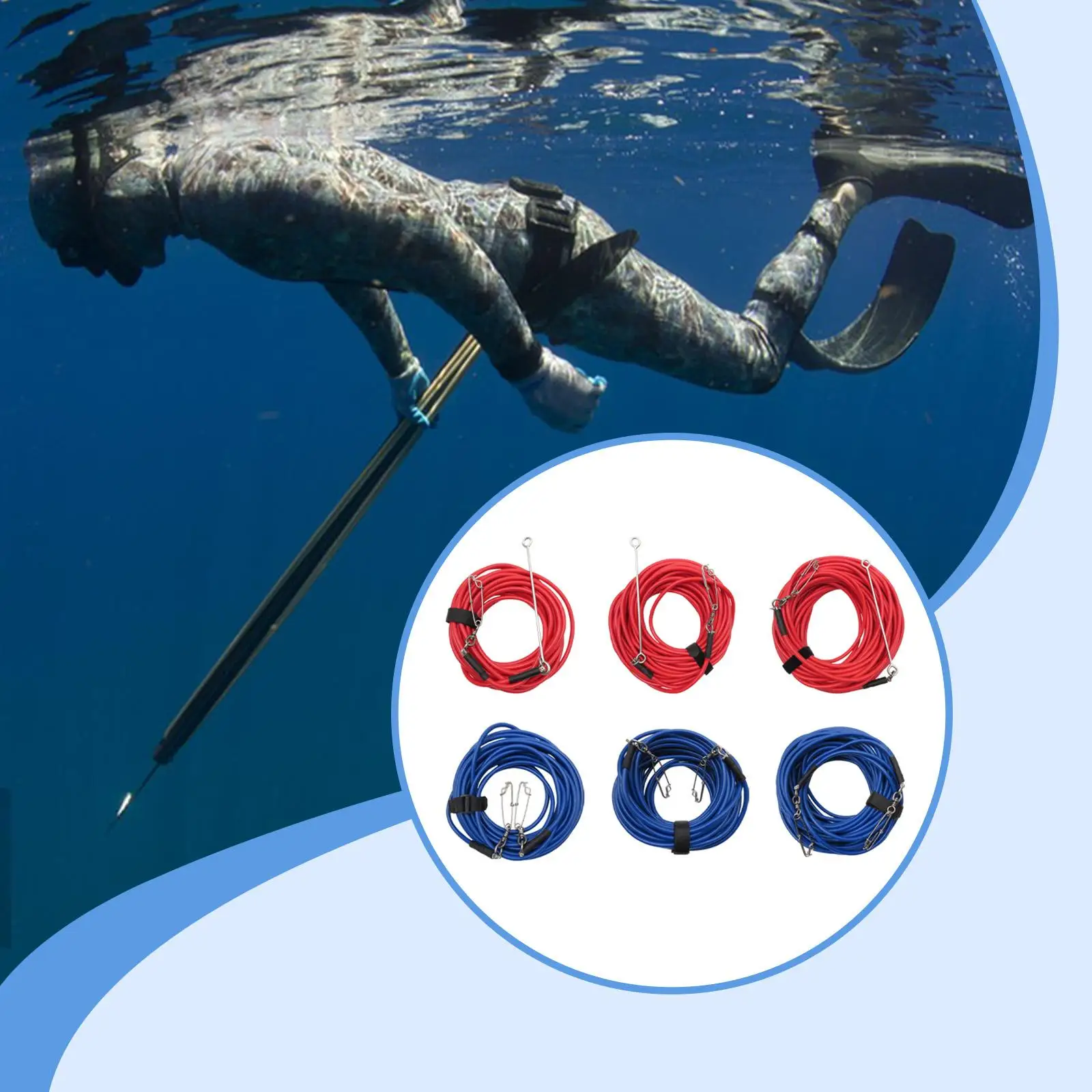 

High Visibility Spearfishing Float Line Assembly PVC Marine Rope with Stainless Clip for Sea Fishing