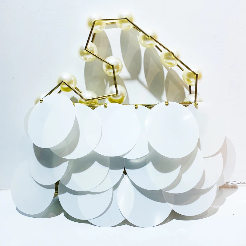 

Lady Evening Bags For Women Luxury Designer Handbag And Purse 2025 New Shiny Sequin Inlaid Weaving Beaded Trim Wrist Clutch Bag