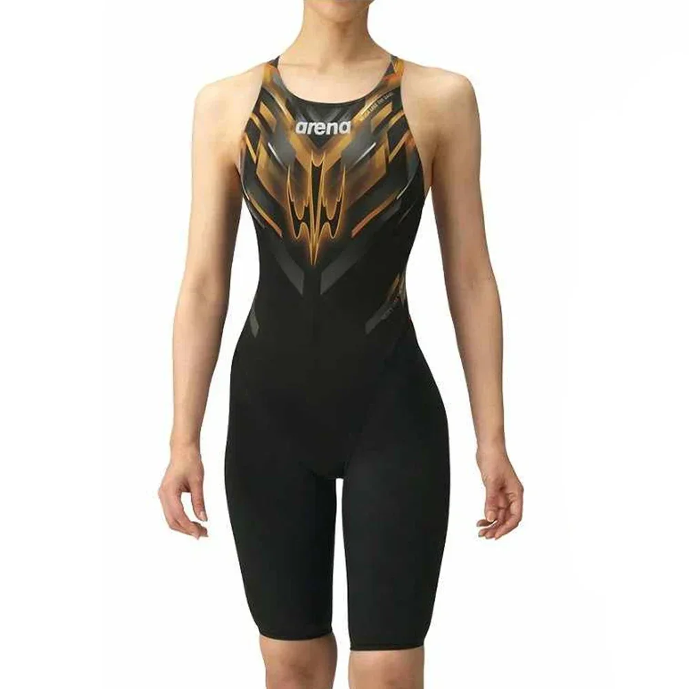 Women One Piece Swimsuit Triathlon Competitive Pro Training Knee Length Quick Dry Swimwear Swimming Pool Comfortble Bathing Suit