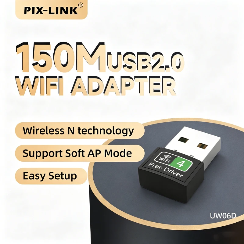 pix-link-uw06d-adaptador-wifi-mini-usb-150mbps-adaptador-sem-fio-driver-gratuito-plug-play-para-windows-10-7-8-xp-linux-mac