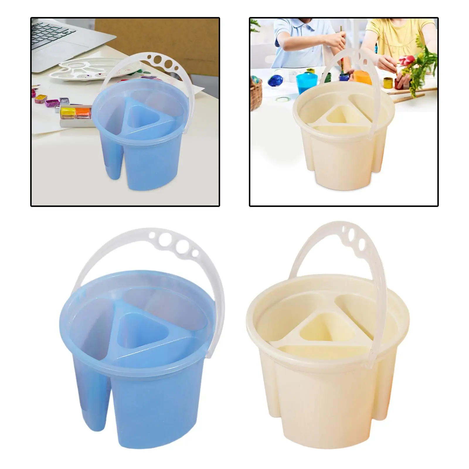 Imagem -04 - Multifunções Escova Wash Bucket com Brush Holder Água Barril Pintura Cup Art Pen Handle Grids