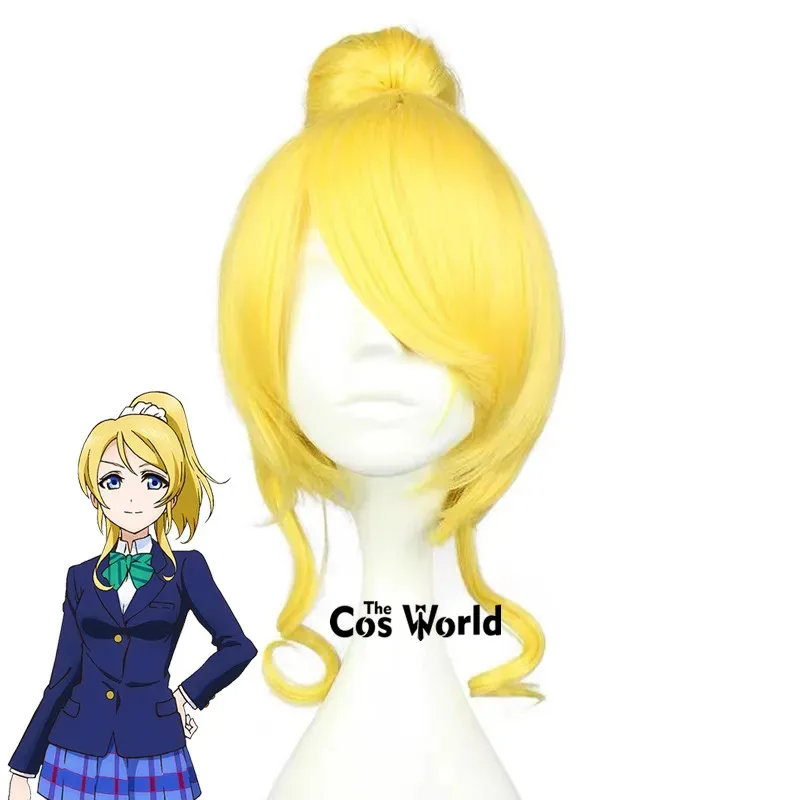 

Love Live Ayase Eli 45cm Medium Long Anime Cosplay Wigs Fiber Heat Resistant Synthetic Hair + Wig Cap