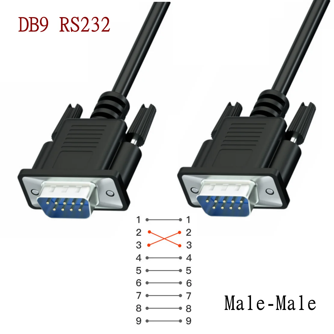 Intersection point Serial RS232 9-Pin Male Female To Female DB9 9-Pin PC Converter Extension Transfer Cable Extending Wire Cord