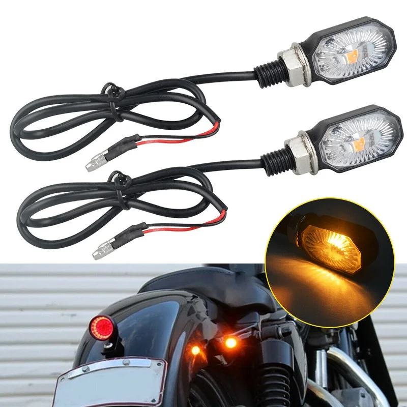 

2Pcs Motorcycle Mini Universal Led Motorbike Lamp Amber Blinker LED Indicators Light