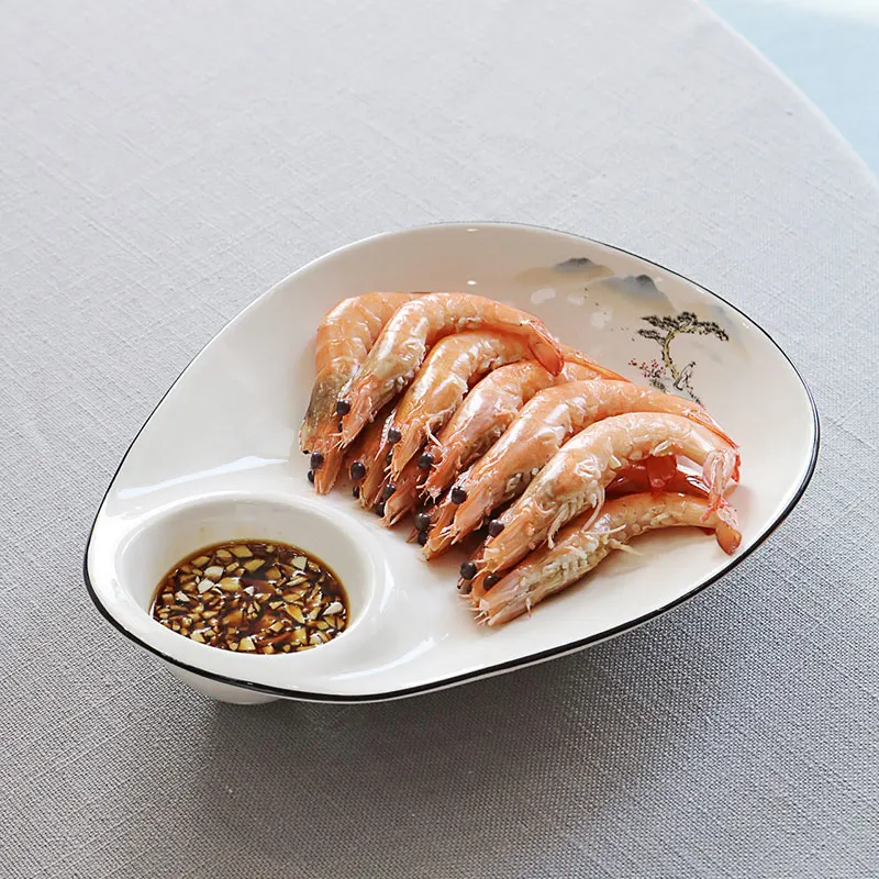 Seafood Lobster Plate Dumpling Plate Irregular Shaped Chinese Tableware Restaurant Mother Plate Irregular