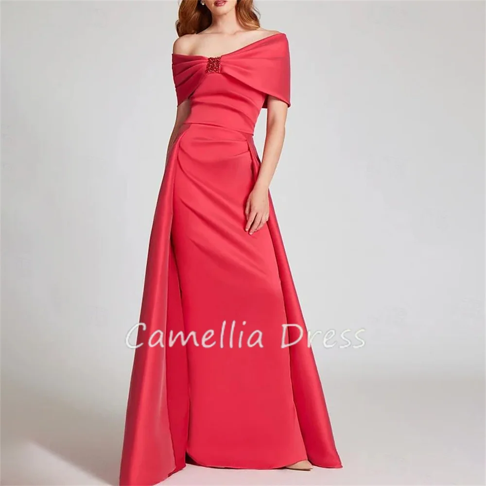 

Elegant Sheath Evening Dresses Off Shoulder Satin Party Dresses With Butterfly Formal Dresses Vestidos De Fiesta فساتين السهرة