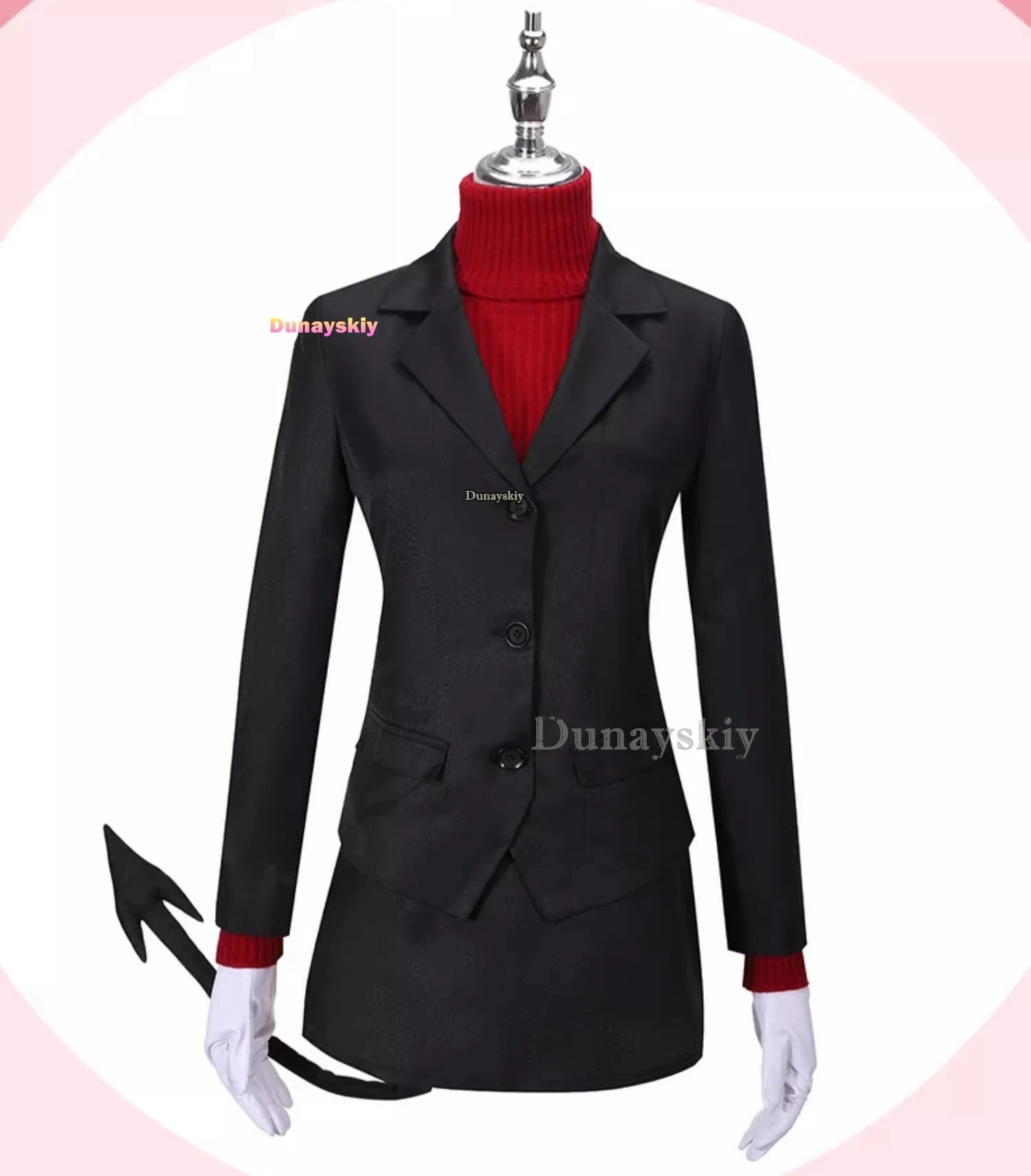 Modeus Cosplay Costume Clothes Wig Uniform Cosplay Helltaker The Lustful Demon Performance Dress Halloween Party Woman Suit Set