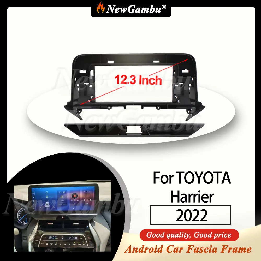 NewGambu 12.3 inch Car Fascia Frame For TOYOTA Harrier 2022 Frame No Cable Android Dash Panel Frame Fascias