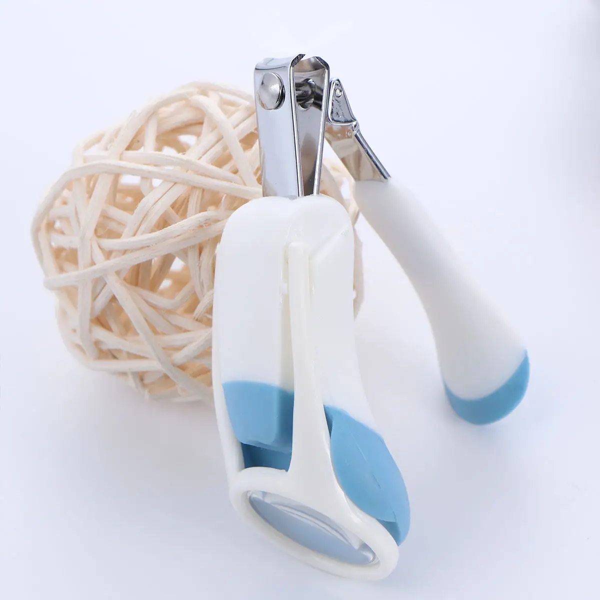 

Baby Nail Clippers Ultra Safe Tiny Blade Design 2X Magnifying Glass Steady Grip Ergonomic Handle Infant Nail Care Must Have Blue