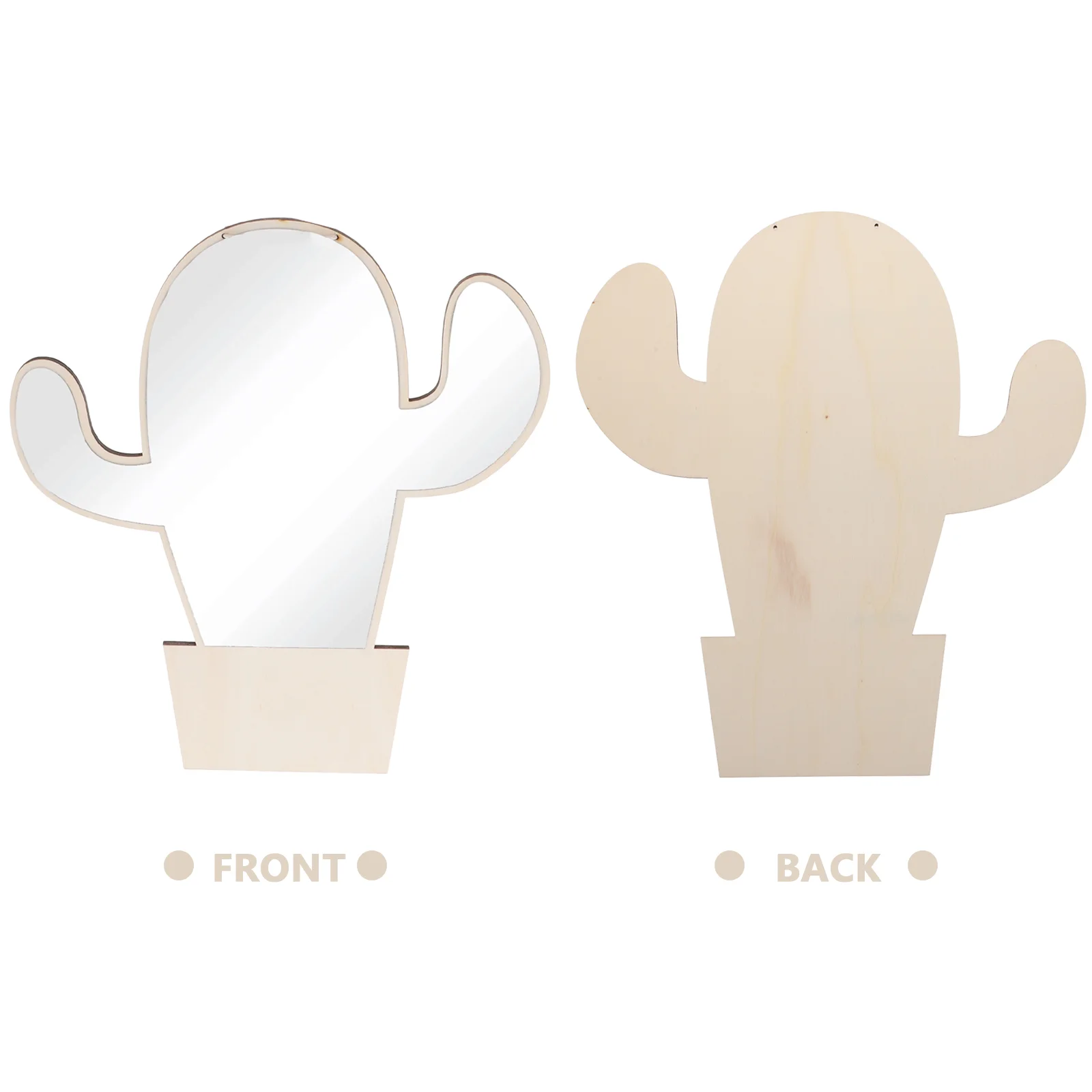 Espelho de decoração de quarto infantil para cactus sem moldura, resistente a quebra, bambu, fácil instalação segura