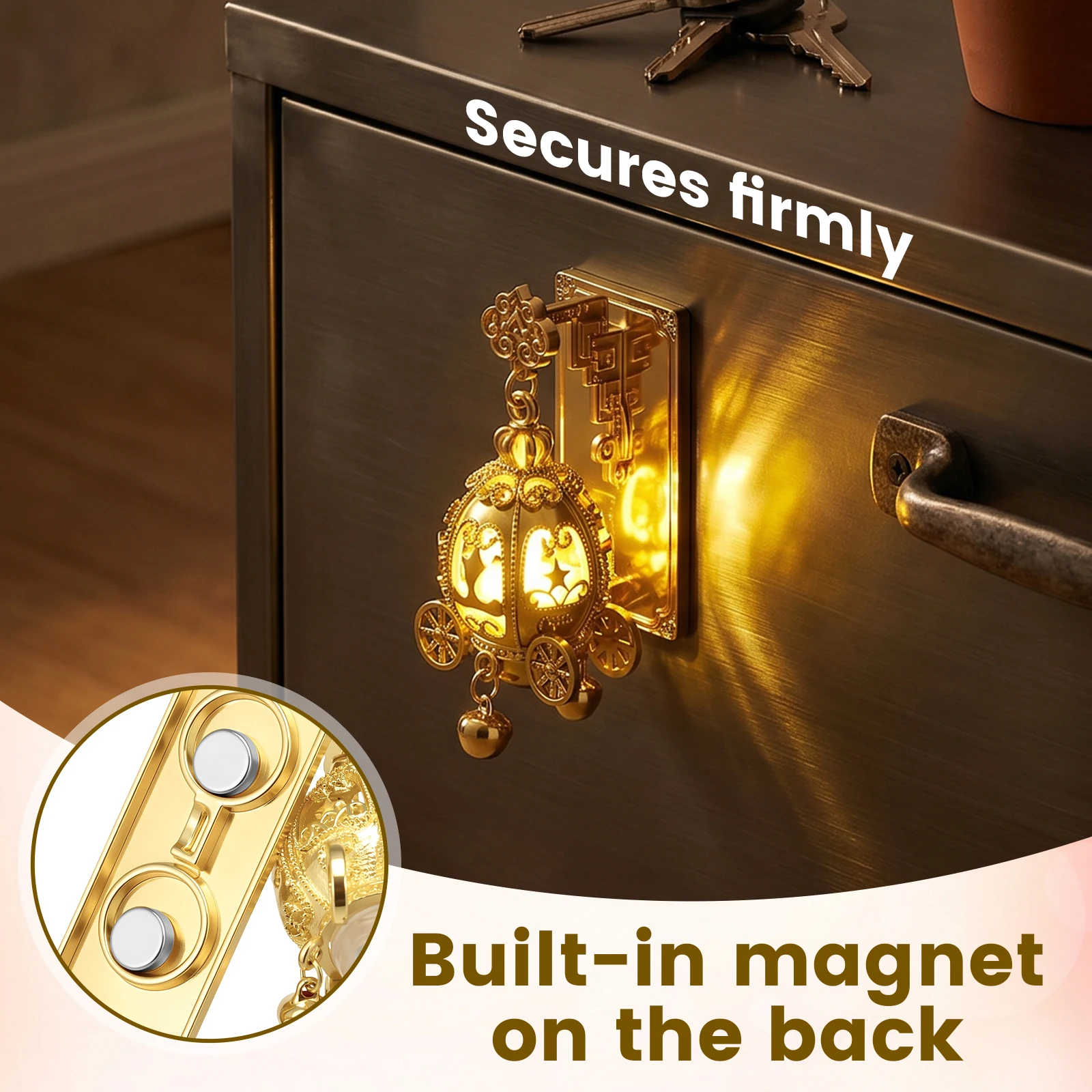 Leuchtende Laterne Kühlschrankmagnet Kreativer Metall-Kühlschrankmagnet Deko für Kühlschrank Metall-Schrank Dekoration Magnete – Detail 5