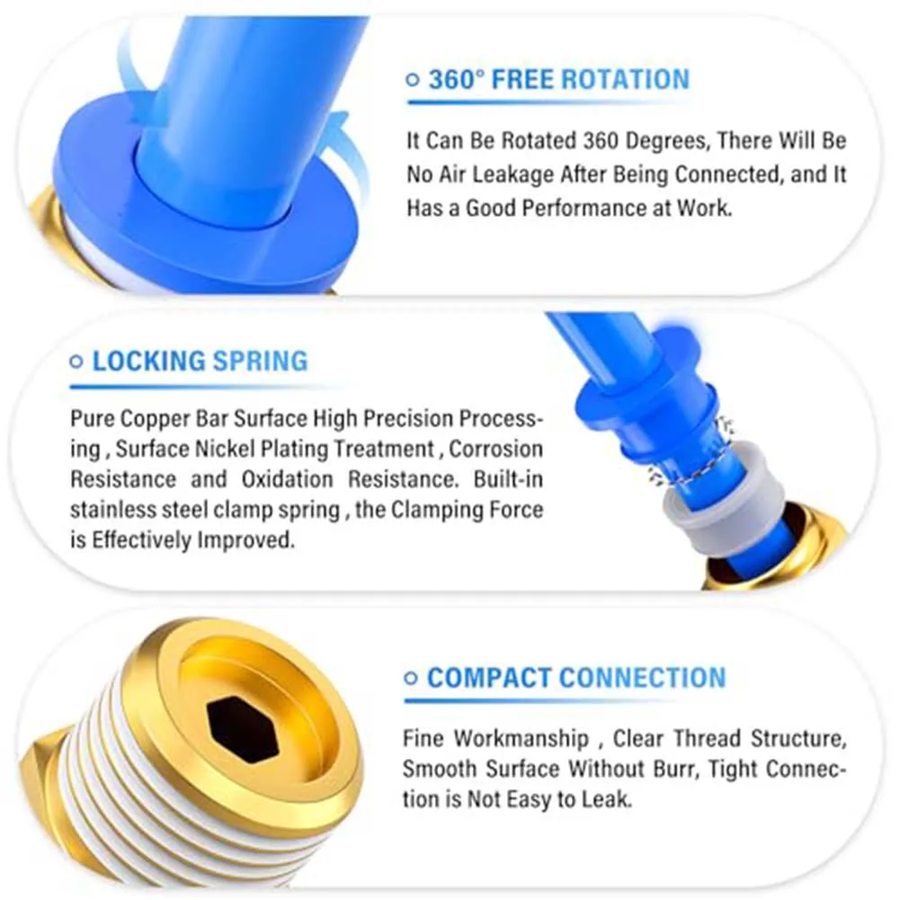 Air Fitting PC6-02 Fitting For Larger Installations Easy Installation High Pressure Resistant Leakage Prevention For PA Tubes