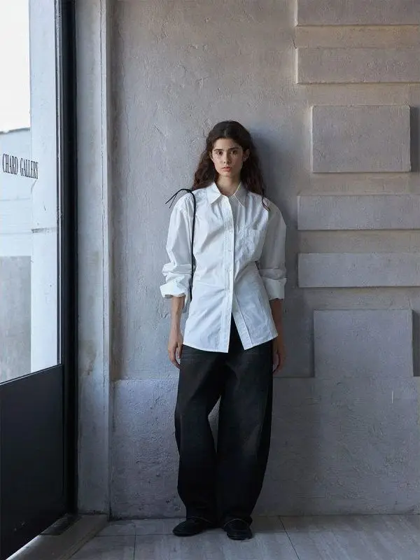 

Привет, сентябрь, осень, новинка Ba Waist Inward ket irt M8229, корейский Sle из чистого хлопка, длинный свек, женский деловой повседневный ...